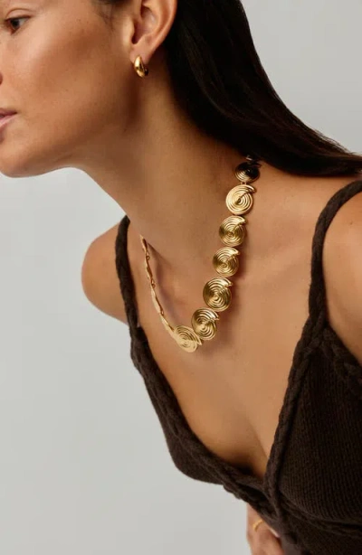 Missoma Womens Spiral Statement 18ct Yellow Gold-plated Brass Necklace In Gold