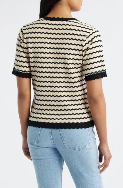 Wit & Wisdom Stripe Knit Top In Neutral