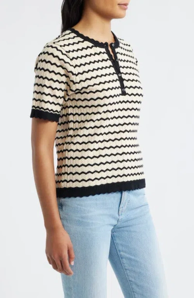 Wit & Wisdom Stripe Knit Top In Neutral