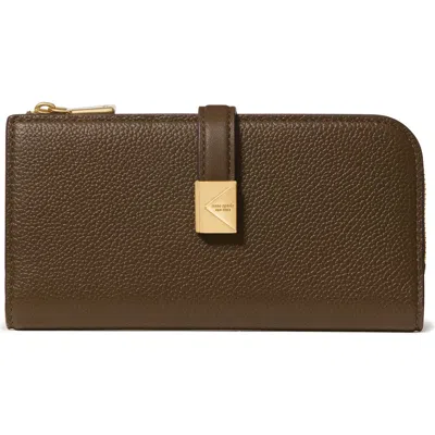 Kate Spade Deco Zip Slim Wallet In Brown