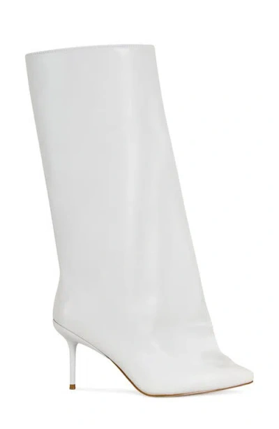 Azalea Wang Couture Crazy Pointy Toe Knee High Boot In White