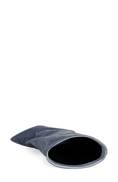 Azalea Wang Couture Crazy Pointy Toe Knee High Boot In Blue