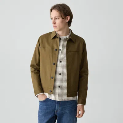 Theory Button Jacket In Twill Stretch In Green