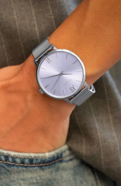 Vincero Eros Leather Strap Watch, 33mm In Silver