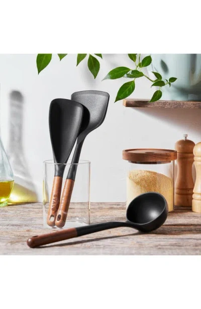 Staub Silicone With Wood Handle Cooking Utensil Sets In Black