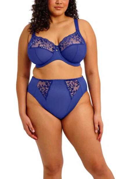 Elomi Women's Zarla Banded Underwire Stretch Lace Bra El302505 In Blue