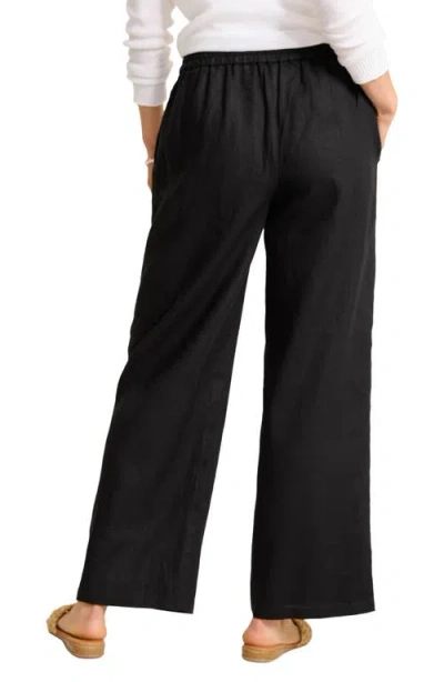 Tommy Bahama Two Palms Easy Linen Drawstring Pants In Black