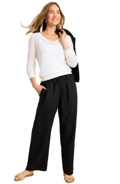 Tommy Bahama Two Palms Easy Linen Drawstring Pants In Black