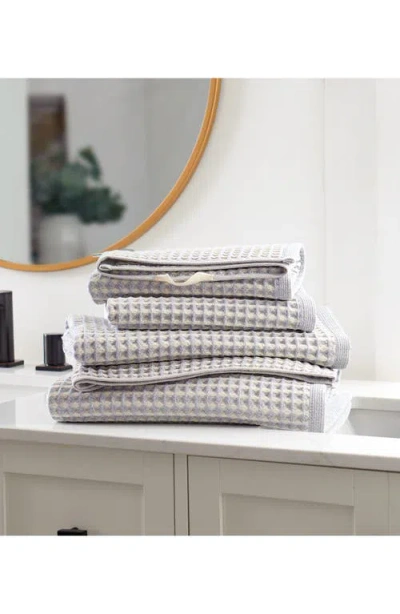 Dkny Pure Yarn Dyed Waffle Cotton Bath And Hand Towel 4-piece Set In Gray
