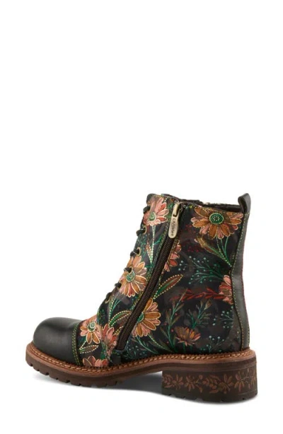L'artiste By Spring Step Cordea Floral Lace-up Boot In Multi