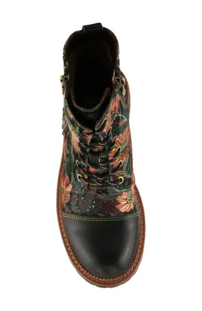 L'artiste By Spring Step Cordea Floral Lace-up Boot In Multi