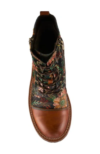 L'artiste By Spring Step Cordea Floral Lace-up Boot In Animal Print