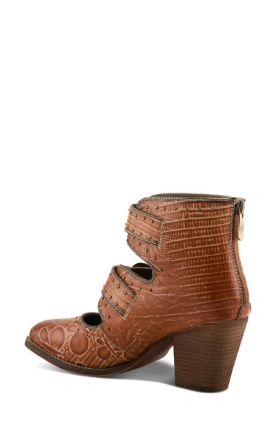 L'artiste By Spring Step Notched Nature Buckled Bootie In Brown