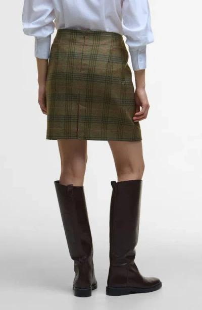 Barbour Bamburgh Plaid Wool Miniskirt In Green