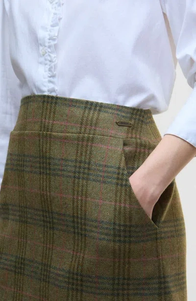 Barbour Bamburgh Plaid Wool Miniskirt In Green