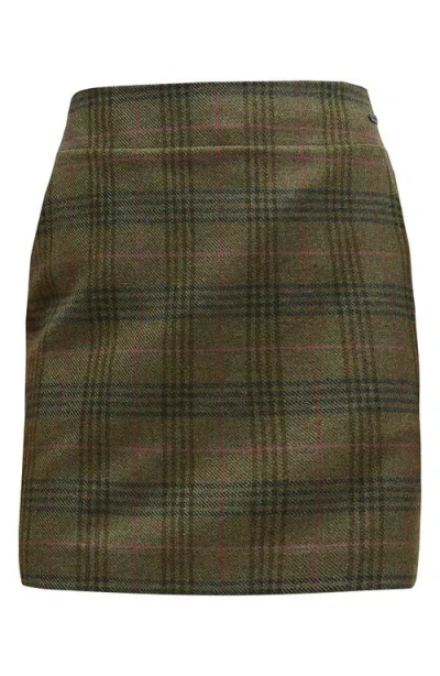 Barbour Bamburgh Plaid Wool Miniskirt In Green