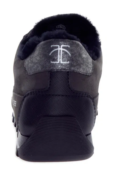 Candice Cooper Runlo Genuine Shearling Lined Sneaker In Black