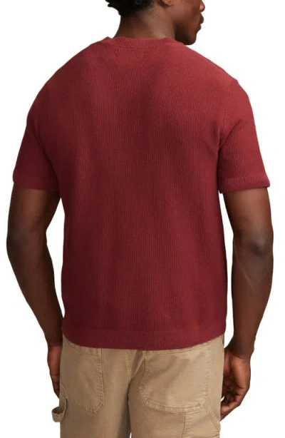 Lucky Brand Men's Short Sleeve Crewneck Sweater In Burgundy