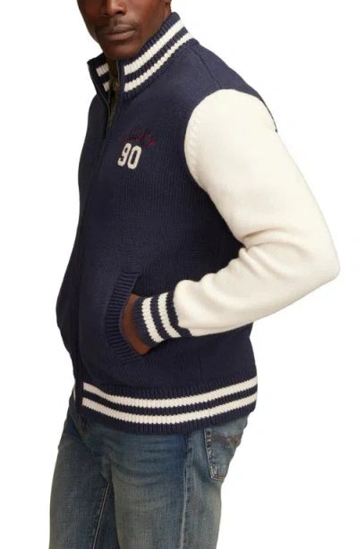 Lucky Brand Men's Zip Sweater Bomber In Blue