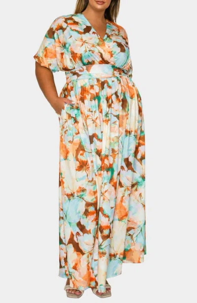 L I V D Minoa Floral Print Maxi Dress In Multi