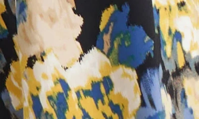 Kasper Cowl Neck Tie Waist Flare Dress In Multi