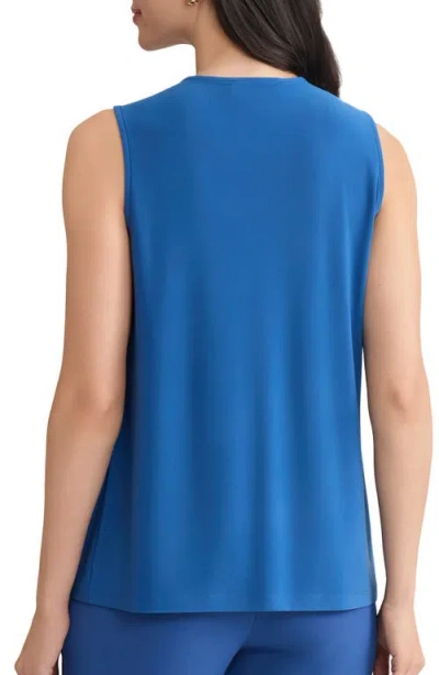 Kasper Drapey Sleeveless Shell Top In Blue