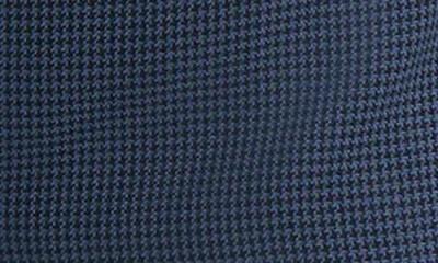 Kasper Houndstooth Flat Front Slim Pants In Blue