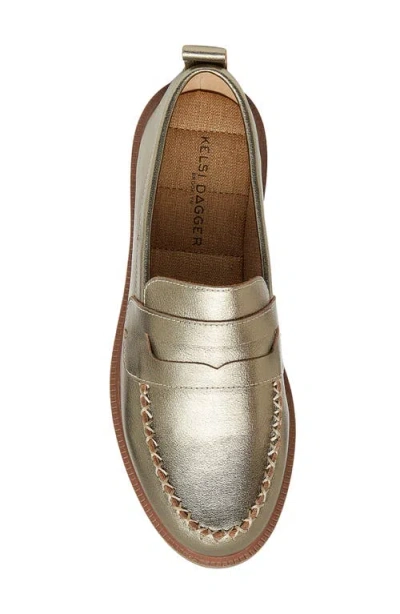 Kelsi Dagger Brooklyn Lens Penny Loafer In Metallic