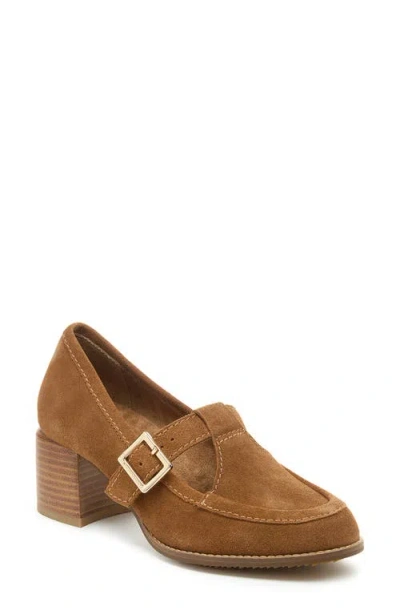 Kelsi Dagger Brooklyn Caleb T-strap Loafer Heels In Brown