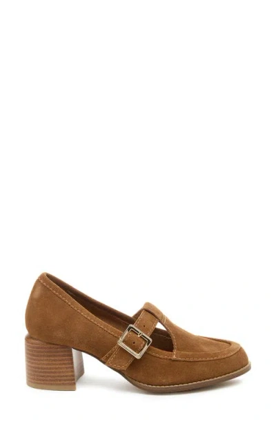 Kelsi Dagger Brooklyn Caleb T-strap Loafer Heels In Brown