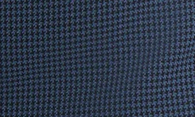 Kasper Houndstooth Flat Front Slim Pants In Blue