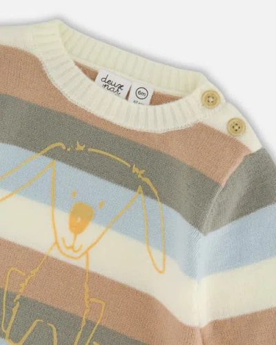 Deux Par Deux Boy Knitted Top And Pant Set In Brown