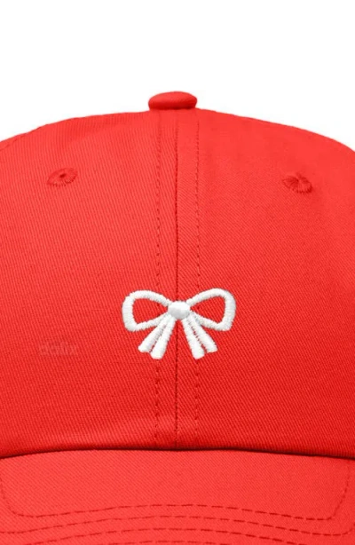 Dalix Bow Dad Cap In Red