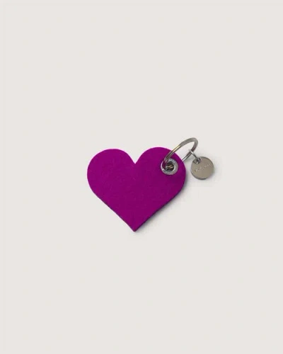 Graf & Lantz Graf Lantz Merino Wool Heart Key Fob In Pink