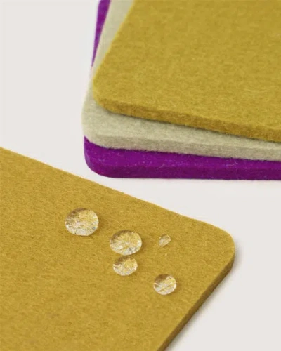 Graf & Lantz Graf Lantz Bierfilzl Merino Wool Square Coaster 4 Pack In Multi