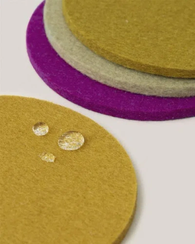 Graf & Lantz Graf Lantz Bierfilzl Merino Wool Round Coaster Solid 4 Pack In Multi