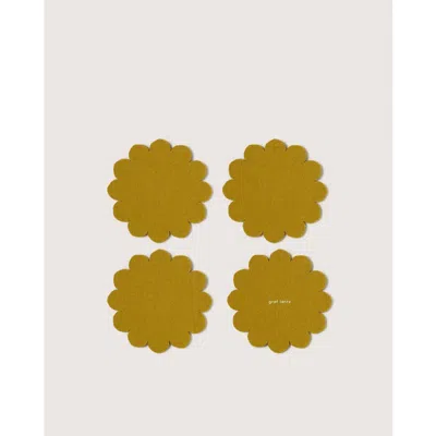 Graf & Lantz Graf Lantz Crest Merino Wool Coaster Solid 4 Pack In Green