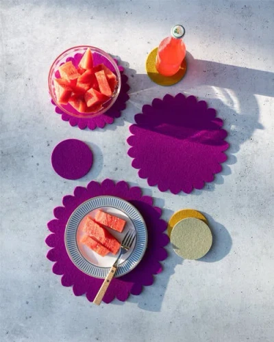 Graf & Lantz Graf Lantz Crest Merino Wool 10" Trivet In Multi