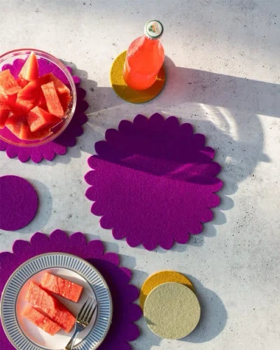 Graf & Lantz Graf Lantz Crest Merino Wool 10" Trivet In Multi