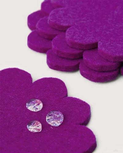 Graf & Lantz Graf Lantz Crest Merino Wool Coaster Solid 4 Pack In Pink