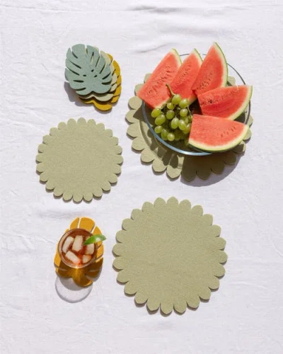 Graf & Lantz Graf Lantz Crest Merino Wool 10" Trivet In Green