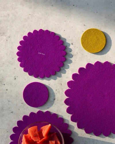 Graf & Lantz Graf Lantz Crest Merino Wool 8" Trivet In Pink