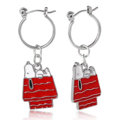 Peanuts Snoopy Enamel 6 Piece Earring Set, Studs And Hoops In Metallic