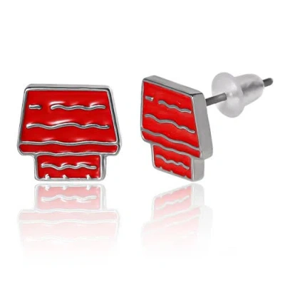 Peanuts Snoopy Enamel 6 Piece Earring Set, Studs And Hoops In Metallic