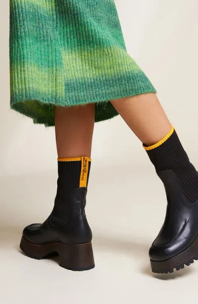 Charlotte Stone Loma Platform Lug Sole Clog Boot In Black