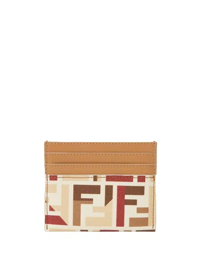 Fendi Roma Ff Fabric Card Holder Accessories In Brown