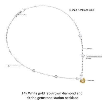 Diamond2deal 925 Sterling Silver Two-tone 3 Ct Heart Shape White Yellow Lab Grown Diamond Pendant Ne In Metallic