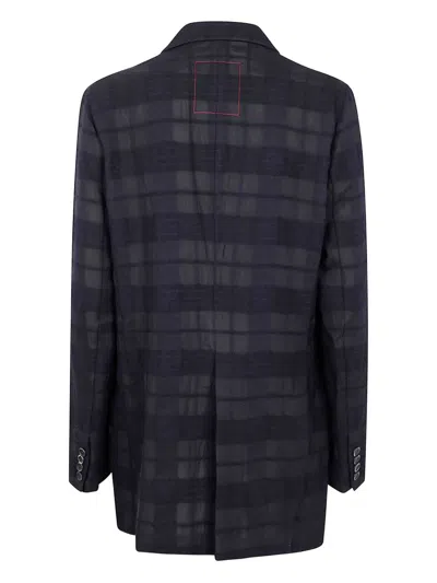 Uma Wang Long Blazer With Notched Lapels And Pockets In Gray