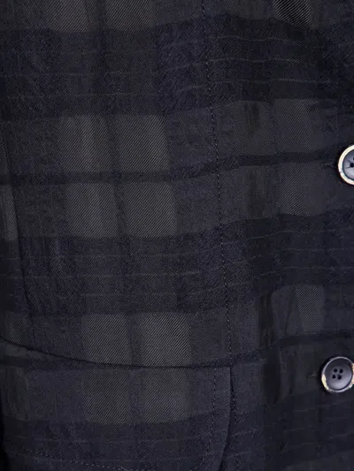 Uma Wang Long Blazer With Notched Lapels And Pockets In Gray