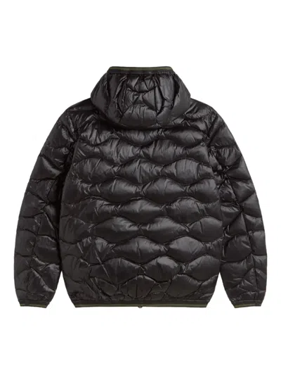 Blauer Horizontal Wave-quilted Down Jacket With Functional Details In Black